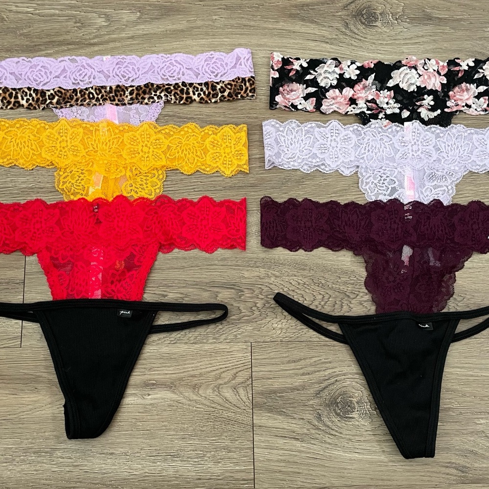 8 NWOT VS Pink Thong Panties